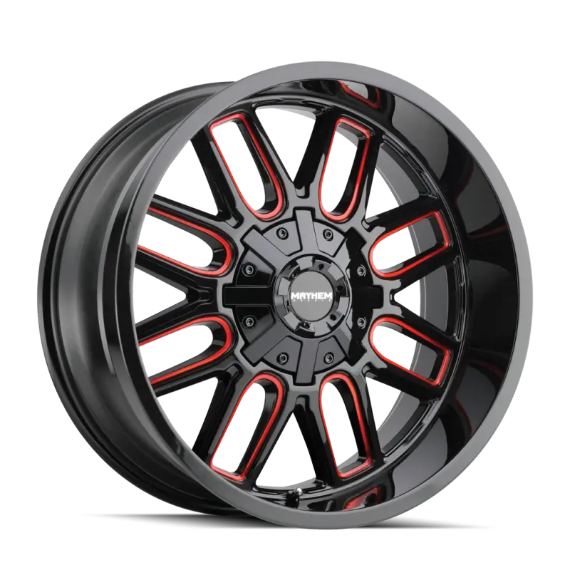Mayhem Cogent Black Wheel With Prism Red Accents – 18×9", 8×165.1 Bolt Pattern, Zero Offset, 130.8Mm Hub 1