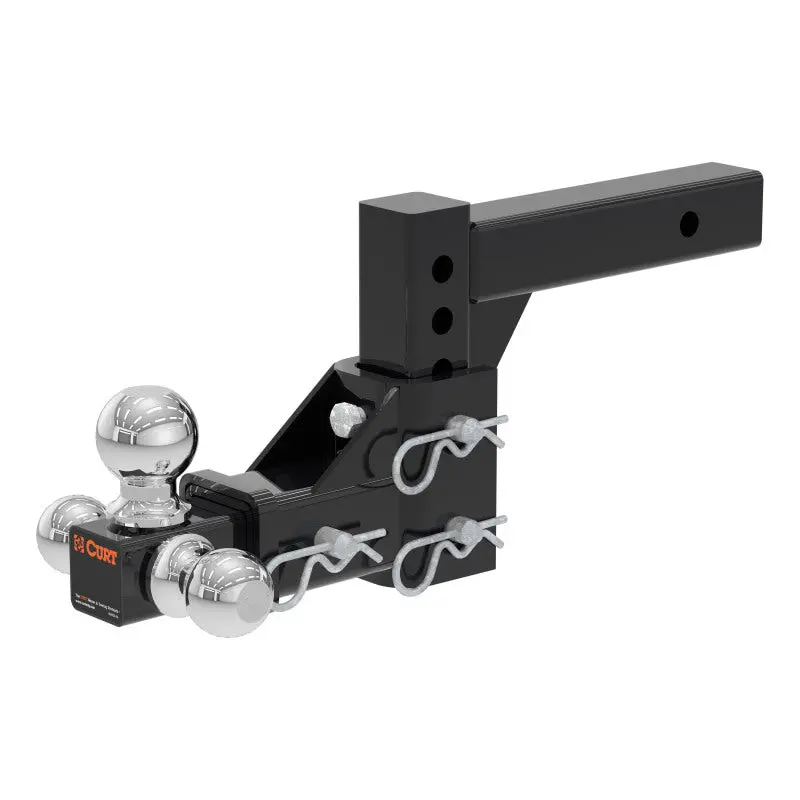 Curt Adjustable Tri-Ball Trailer Hitch Mount With 2-Inch Shank And Three Ball Sizes 1