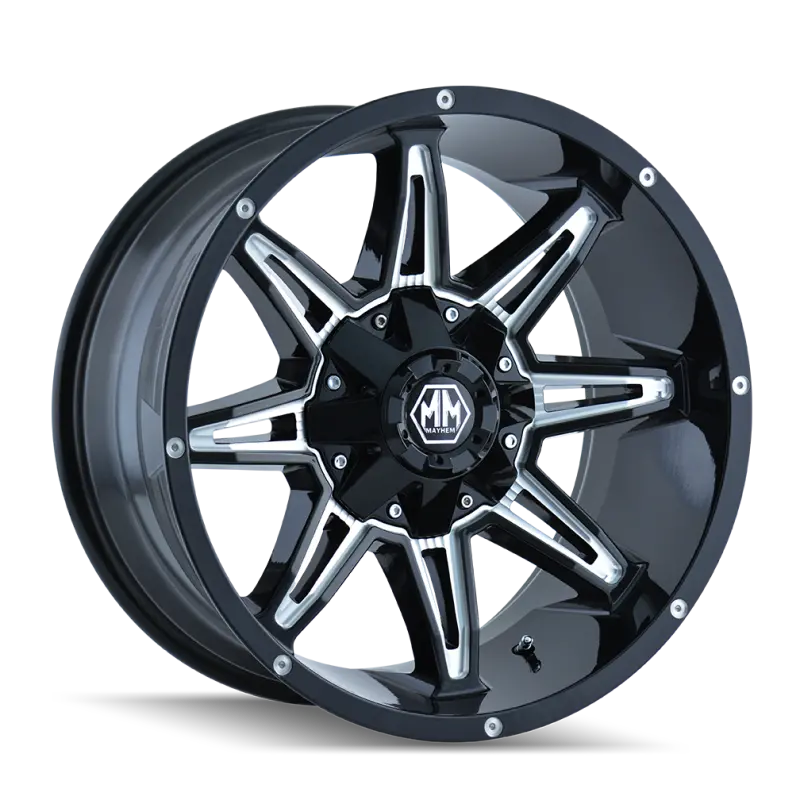 Mayhem 8090 Rampage 17X9 Black Alloy Wheel With Milled Spokes – 5X127 Bolt Pattern, -12Mm Offset, 87Mm Hub Bore 1
