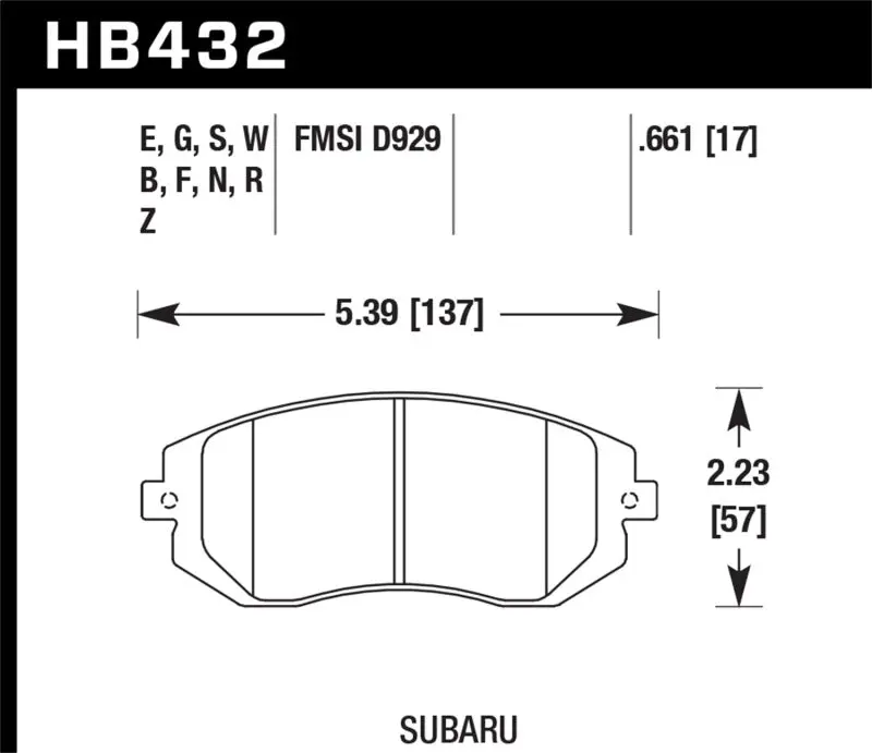 Hawk Hps 5.0 Front Brake Pads For 2006 Saab 9-2X 2.5I 1