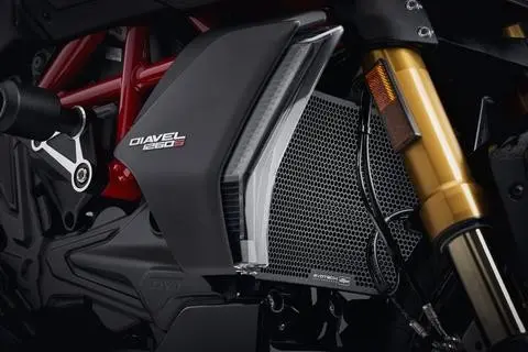 Evotech Performance Aluminum Radiator Guard For Ducati Monster, Supersport, And Diavel 1260 Models 1