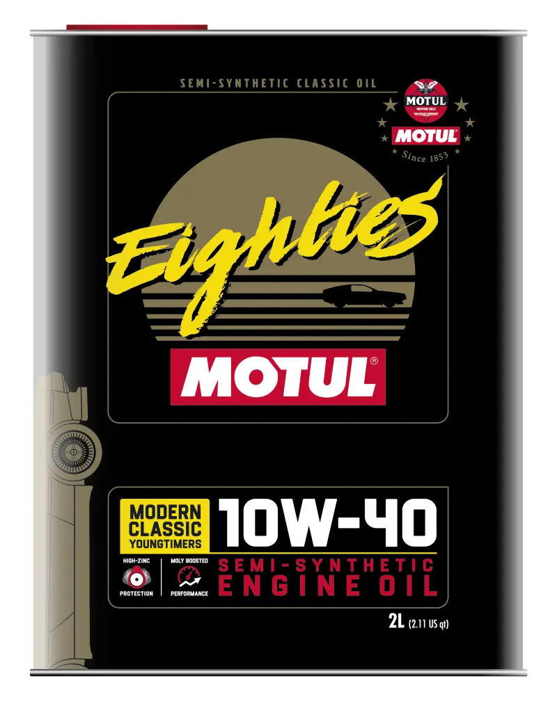 Motul Classic 10W-40 Motor Oil – Vintage Vehicle Formula, 2 Liter 1
