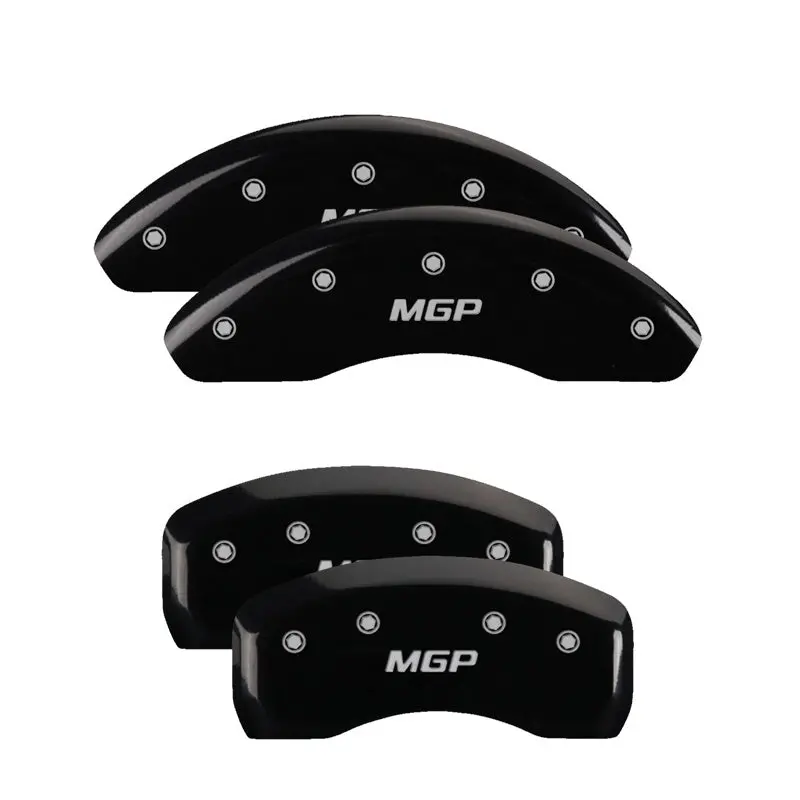 Mgp Engraved 4-Piston Caliper Covers For 2019 Chevrolet Traverse – Bowtie Design, Black Finish With Silver Accents 1