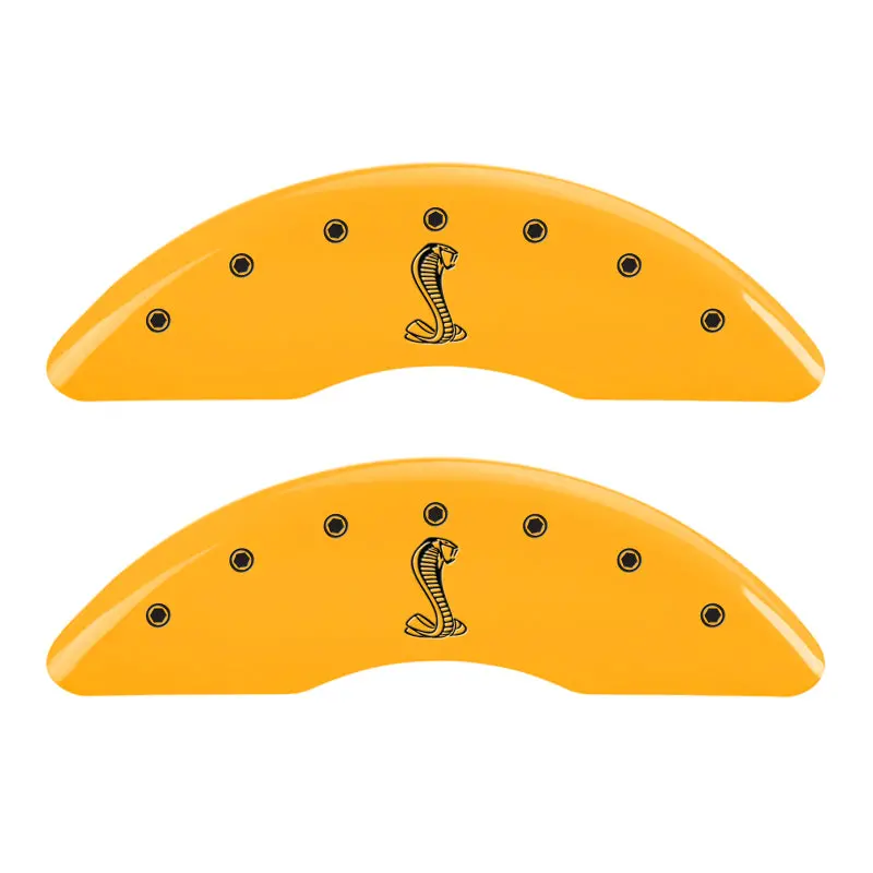 Mgp 4-Piston Caliper Covers – Engraved Tiffany Snake Design, Yellow Finish With Black Accent 1