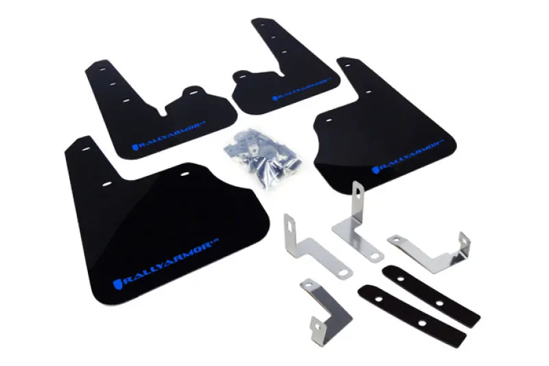 Rally Armor Ur Series Black Mud Flaps With Blue Logo For 2012+ Subaru Impreza Sedan And Hatchback 1