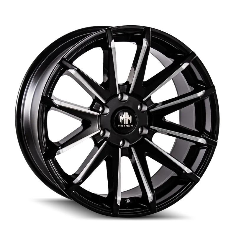 Mayhem Crossfire 20X9.5 Black Machined Wheel – 5X150 Bolt Pattern, 25Mm Offset, 110Mm Hub Bore 1