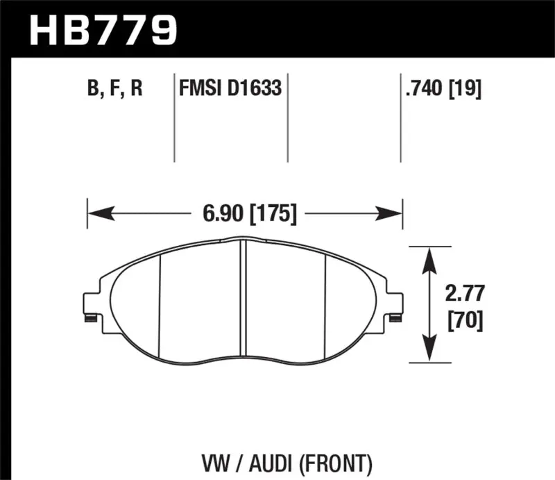 Hawk Performance Front Brake Pads For 2015–2016 Audi S3 (Pc Compound) 1