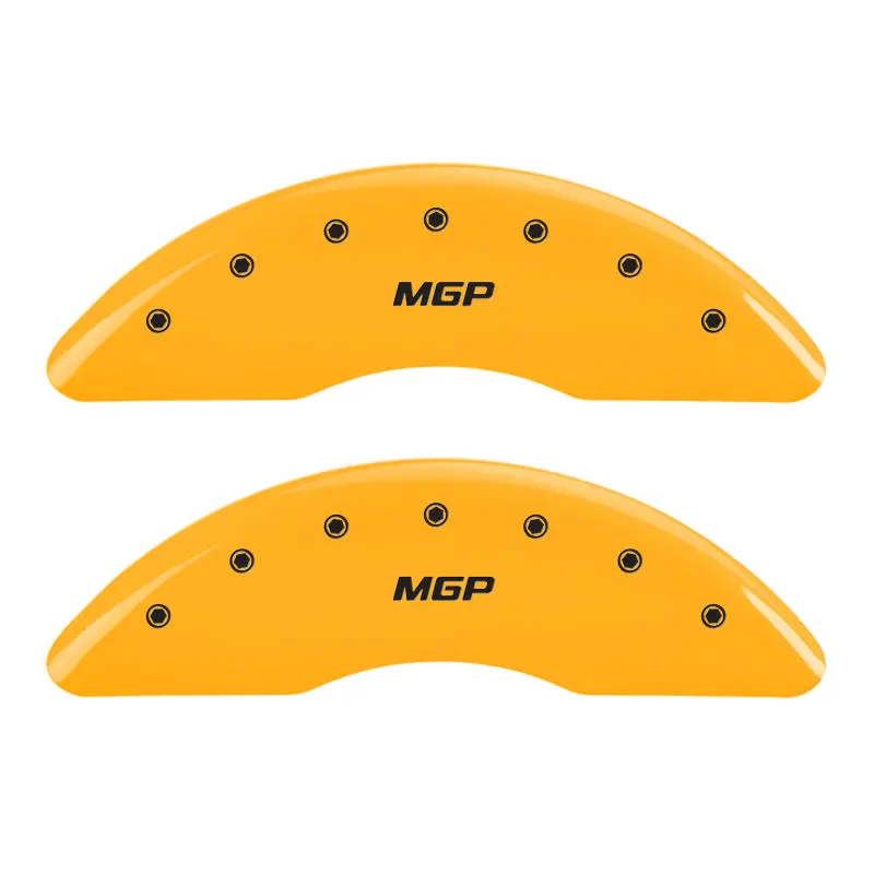 Mgp Engraved Yellow Brake Caliper Covers – Front And Rear Set For Compatible Vehicles, Black Charcoal Accent 1