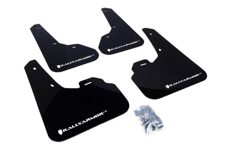 Rally Armor Ur Black Mud Flaps – 2010+ Mazda3 & Speed3 W/ White Logo 1
