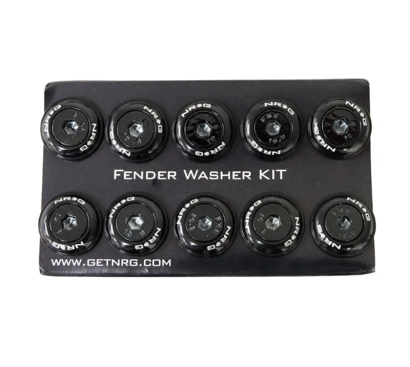 Nrg Fender Washer Kit With Color-Matched M6 Bolt Rivets (Black) – 10-Piece Set 1