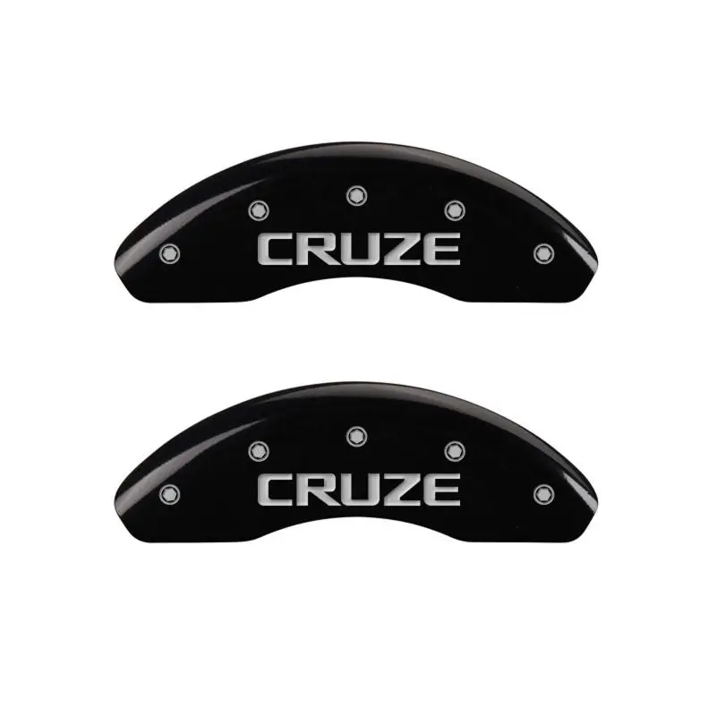 Mgp Engraved 4-Piston Caliper Covers – Front & Rear, Cruze Black Finish With Silver Accent 1