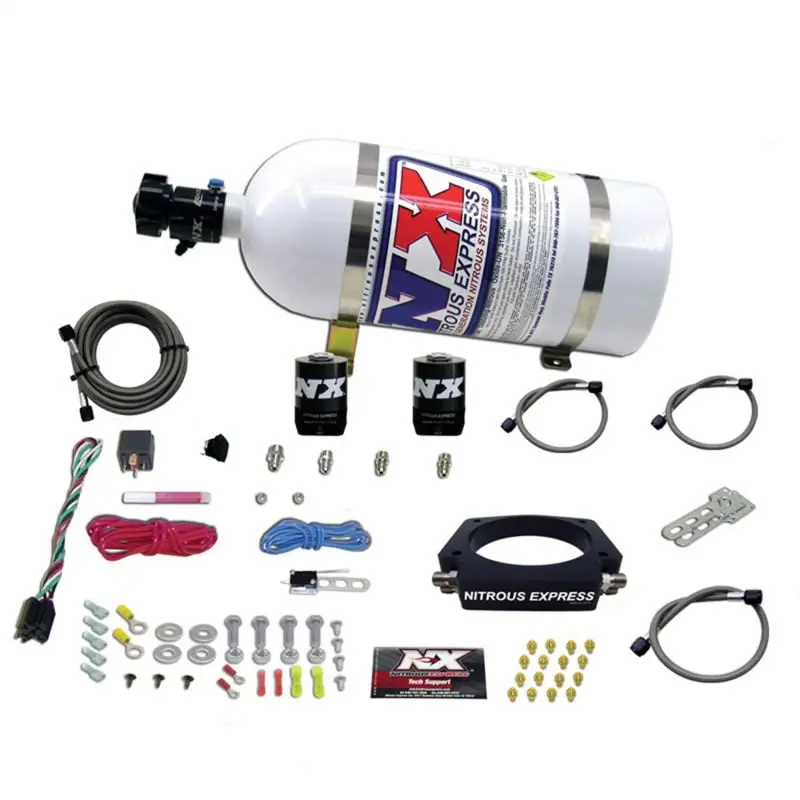 Nitrous Express Ls-Compatible 90Mm Nitrous Plate System (50–400 Hp) With 10-Lb Bottle For Gm Engines 1